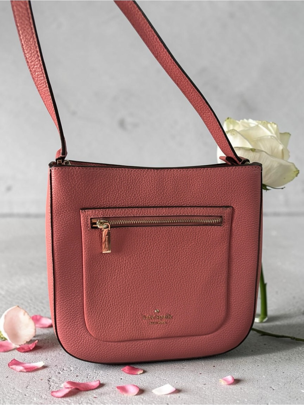 Kate Spade New York Pink Pebbled Leather Crossbody Bag